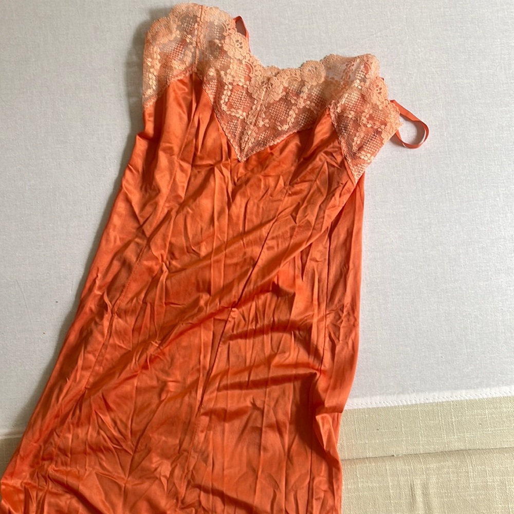 Orange slip dress